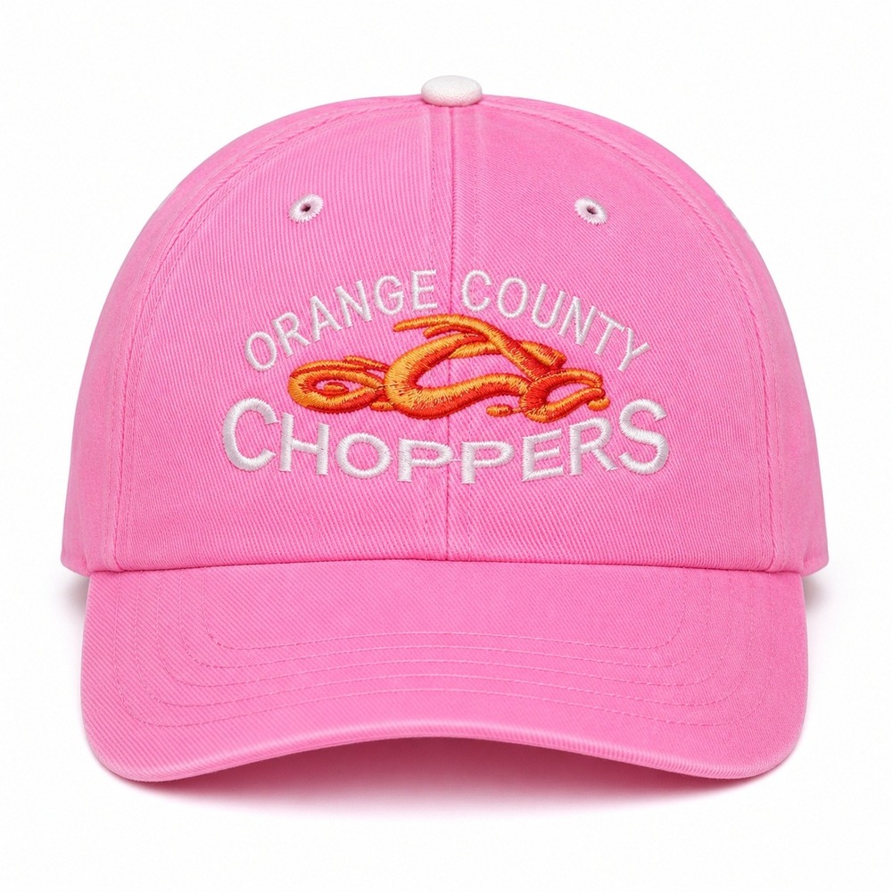 Vintage Orange County Choppers OCC Pink Embroidered Adjustable Baseball Cap Y2K